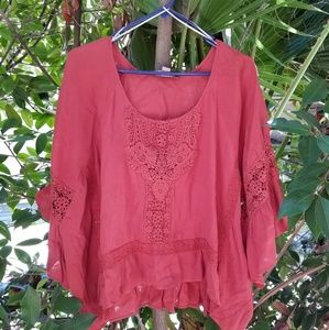 Forever21 boho blouse size S